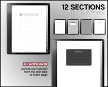 Load image into Gallery viewer, Digital Notebook made for Kindle Scribe| With over 40+ Page Templates for your Kindle Scribe | Hyperlinked Note Taking Templates including Cornell, Lined, Dotted, Grid &amp; Bonus Covers
