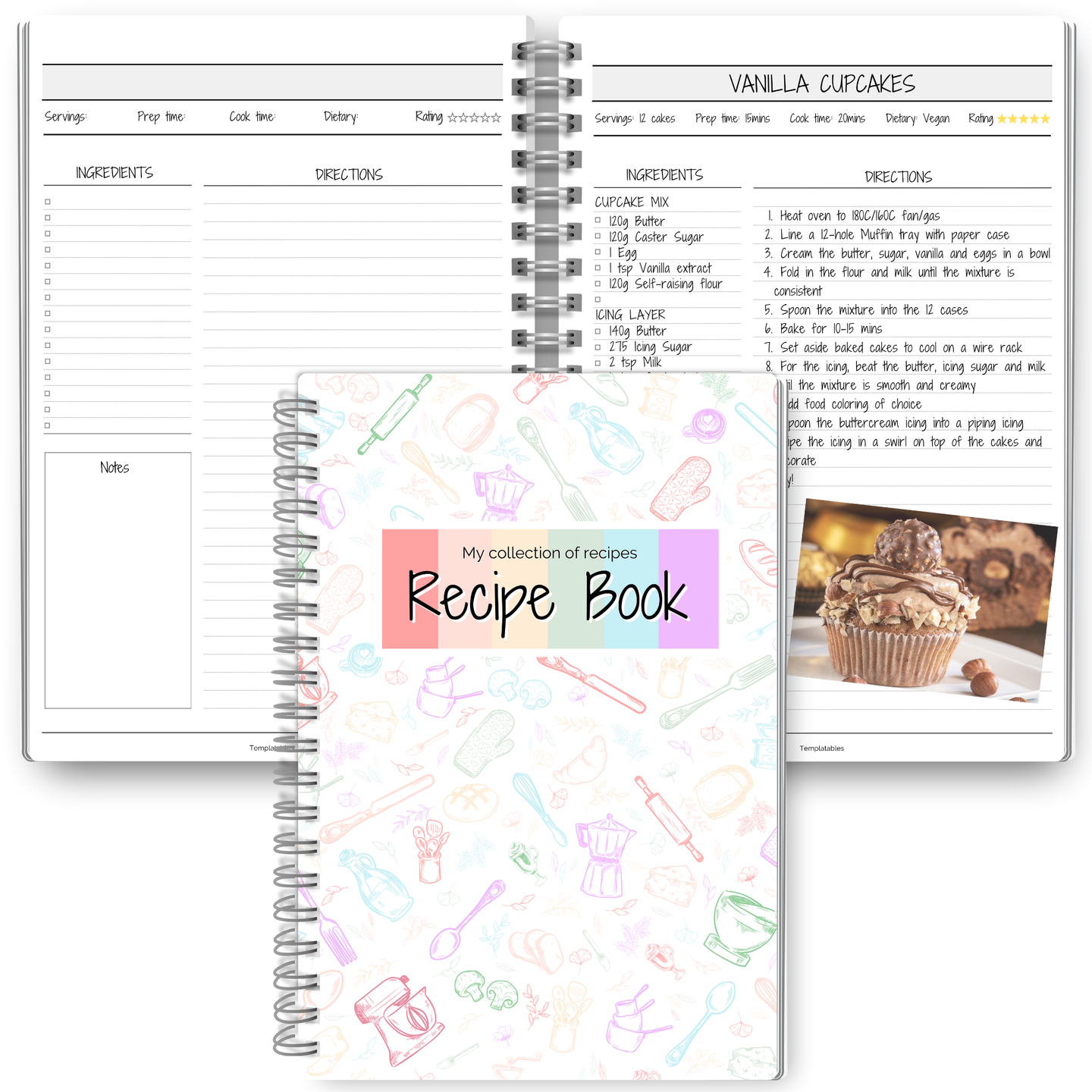 Recipe Notebook & Family Cookbook: Blank Recipe Book to Create and Organize Your Own Personalized Recipe Collection | A4 Mono