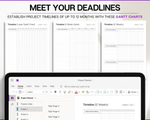 Load image into Gallery viewer, OneNote Project Planner! Includes Project Tracker, Project Management, Digital Planner, Work Schedule, Business, One Note Template, Gantt &amp; Plan

