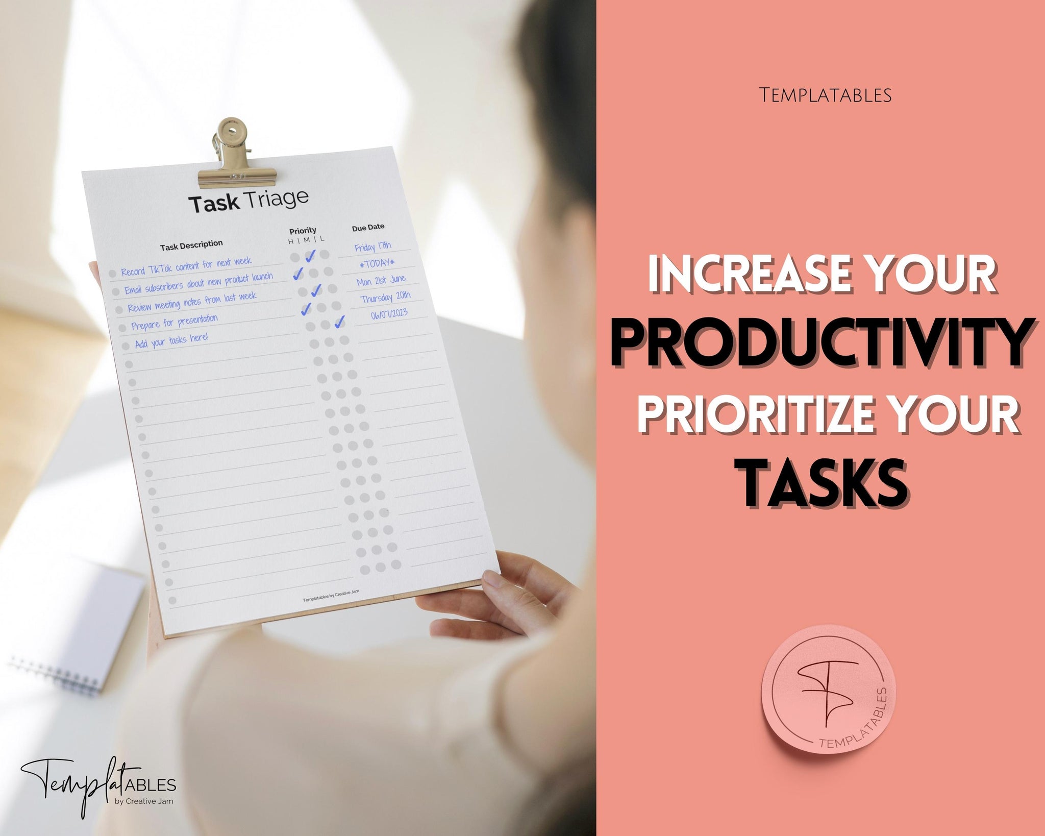 Task Triage Method Task Triage: Prioritize with To-Do List & Brain Dump Digital Templates