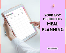 Load image into Gallery viewer, Digital GoodNotes Meal Planner | Colorful iPad Weekly Meal Plan, Grocery List &amp; More | Pastel Rainbow
