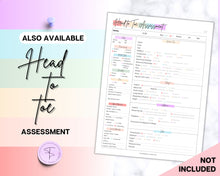 Load image into Gallery viewer, Head to toe Assessment Sheet | includes Head-to-toe Assessment Guide, Nursing Study Guide, Nurse Report, Nursing Student Notes &amp; Nclex Care Plan | Colorful
