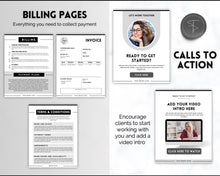 Load image into Gallery viewer, Editable Virtual Assistant Welcome Packet for VAs | Includes VA Client Onboarding, Business Plan, Invoice Price List, Social Media Manager, contract &amp; eBook Portfolio
