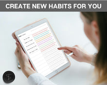Load image into Gallery viewer, Digital Habit Tracker | Daily, Monthly &amp; Yearly Habit Tracker | Simple Goal &amp; Routine Tracker for GoodNotes &amp; iPad | Mono
