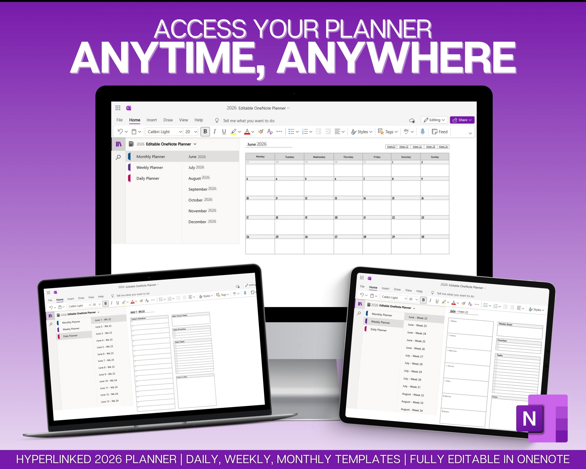 2026 EDITABLE OneNote Planner