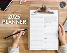 Load image into Gallery viewer, 2025 Dated Printable Planner | Daily, Weekly, Monthly Pages, Calendar, To Do List Printable Inserts
