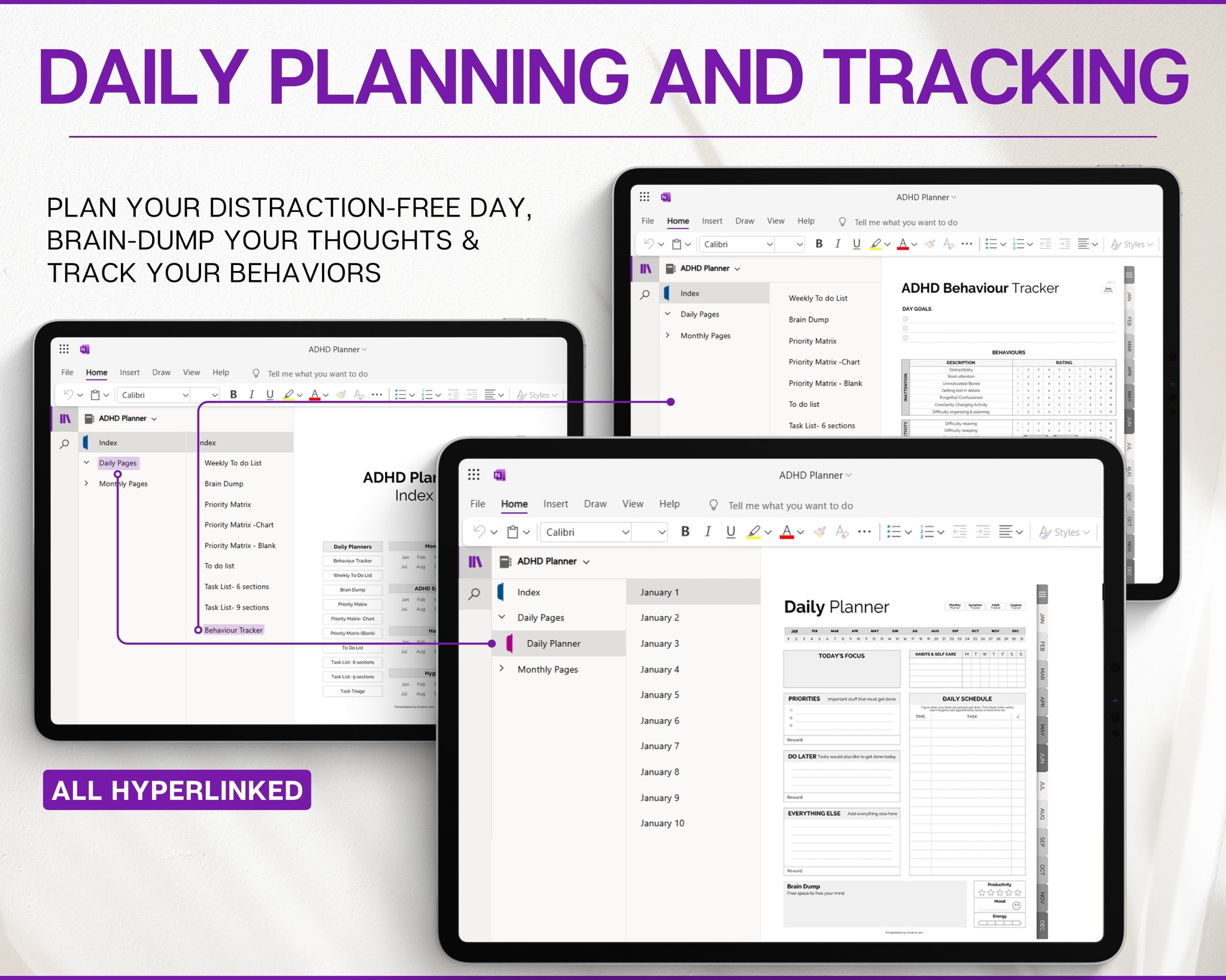 Onenote Build A Brain ADHD OneNote Digital Planner | Your Planner for Neurodivergent Adults!