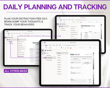 Load image into Gallery viewer, ADHD OneNote Digital Planner | OneNote Planner for Neurodivergent Adults. Comes with Brain Dump Templates, To Do Lists, Cleaning &amp; Daily Symptom Trackers | Perfect for One Note
