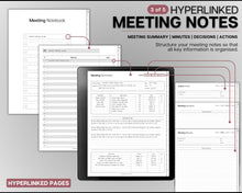 Load image into Gallery viewer, Templates for Kindle Scribe, ESSENTIALS PACK, 2026 Daily Planner, Digital To Do List, Meeting Minutes Meeting Notes, Journal Notebook
