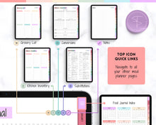 Load image into Gallery viewer, Colorful Digital Food Diary Tracker | Food Journal &amp; Weekly Meal Planner | For Daily Food Tracker, Digital Planner, Diet Journal &amp; Fitness on GoodNotes
