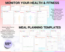Load image into Gallery viewer, The Colorful Home Management Binder Bundle! includes 170pg Household Planner for Cleaning, Emergency, Budget, Meal planners &amp; checklists, Life Binder
