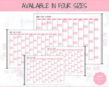 Load image into Gallery viewer, 2024 Wall Calendar Printable | Large Yearly 12 Month Calendar | Annual Year at a glance | Pink
