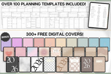 Load image into Gallery viewer, Productivity MEGA BUNDLE! 2026 Digital Planner Pack | Green Daily Planner, To Do List, Digital Notebook &amp; Meeting Notes, Smart Apple Links
