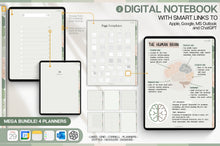 Load image into Gallery viewer, Productivity MEGA BUNDLE! 2026 Digital Planner Pack | Green Daily Planner, To Do List, Digital Notebook &amp; Meeting Notes, Smart Apple Links
