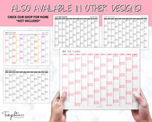 Load image into Gallery viewer, 2024 Wall Calendar Printable | Large Yearly 12 Month Calendar | Annual Year at a glance | Pink
