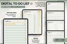 Load image into Gallery viewer, Productivity MEGA BUNDLE! 2026 Digital Planner Pack | Green Daily Planner, To Do List, Digital Notebook &amp; Meeting Notes, Smart Apple Links
