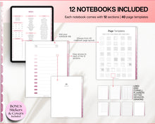 Load image into Gallery viewer, Pink 2024 Digital Planner | Includes PINK GoodNotes Planner, Daily Weekly, Monthly Planner, Undated Life Planner, Notability Planner &amp; iPad Planner!
