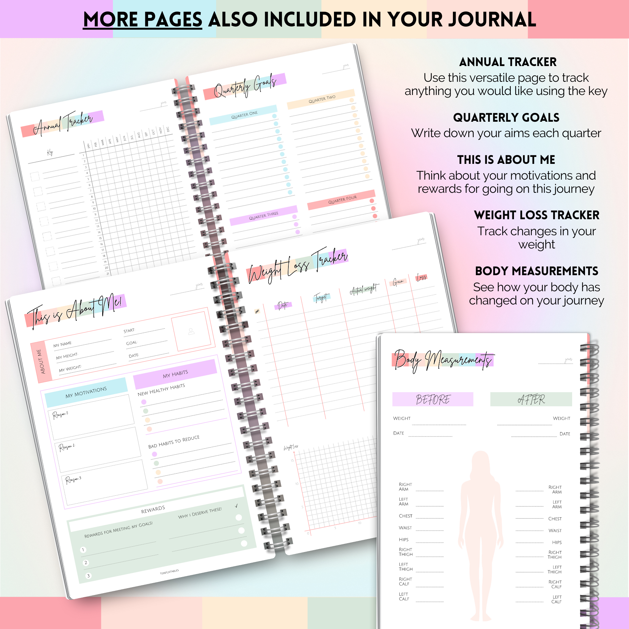 Pastel Block Wellness Journal Pages