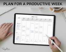 Load image into Gallery viewer, 2024 WEEKLY Hourly Digital Planner | Your Stylish Companion for iPad, Undated, GoodNotes, Digital Life Planner and Notability | Mono
