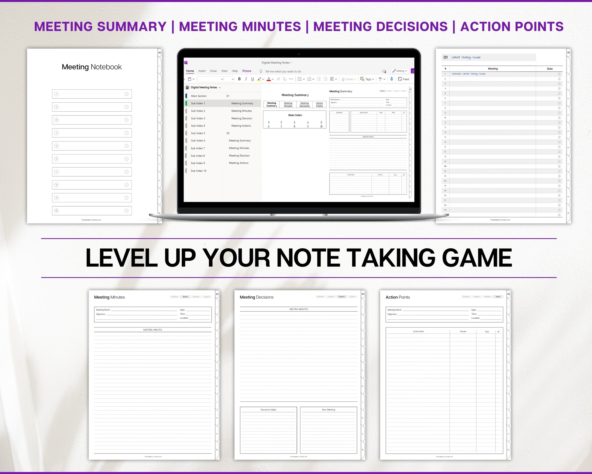Onenote Meeting Notes Template