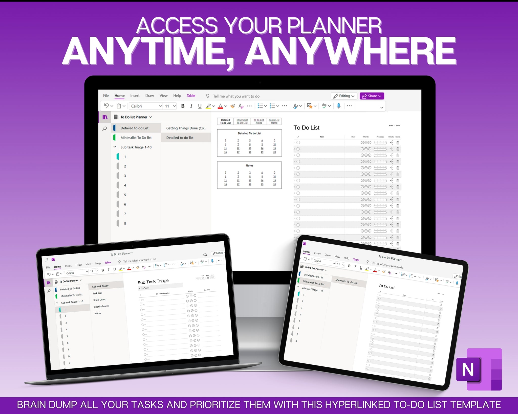 Team Task List Onenote OneNote To Do List Template | Elevate your productivity with this template!