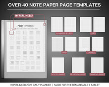 Load image into Gallery viewer, 2026 Daily Planner for the reMarkable | Hyperlinked Digital Planner with templates for reMarkable tablets, Calendar &amp; Task List Planner | Minimalist
