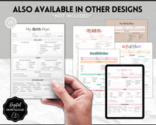 Load image into Gallery viewer, Printable Birth Plan Template | Birth Preferences, Birthing Plan Checklist, Pregnancy Planner, Natural Birth &amp; Hypnobirthing | Mono
