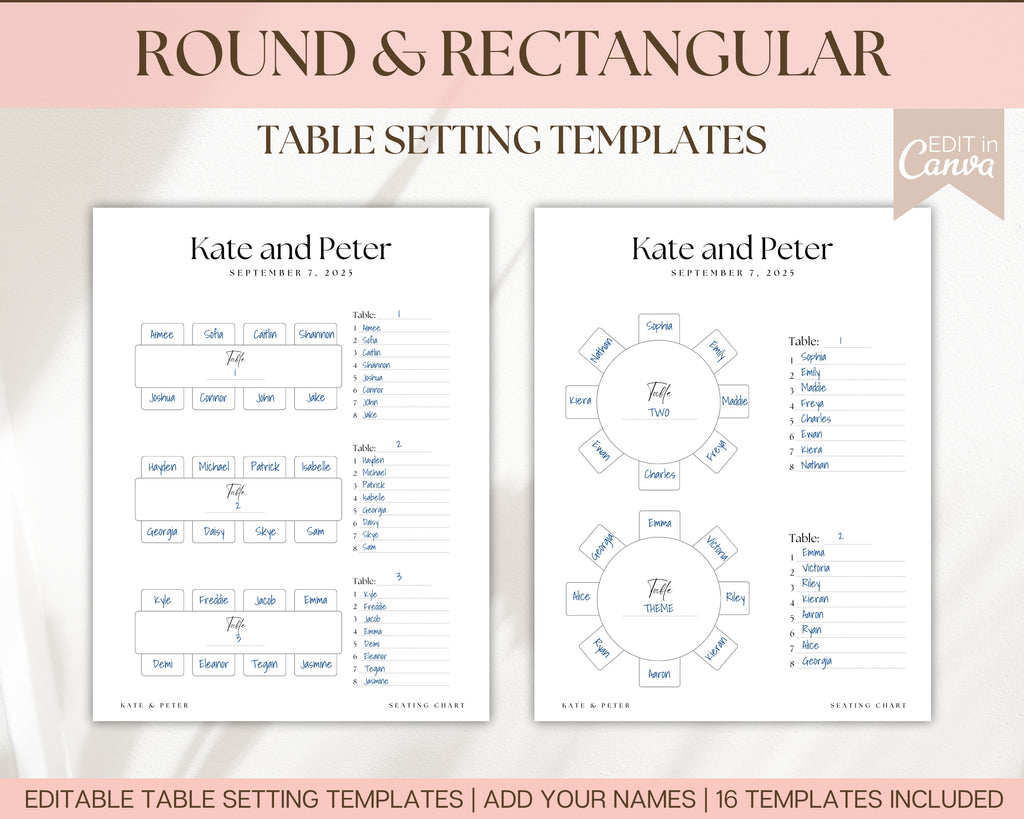 EDITABLE Wedding Seating Chart Templates Your Template Organizer