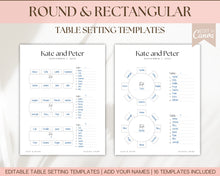 Load image into Gallery viewer, EDITABLE Wedding Seating Chart Templates | Round &amp; Rectangle Tables, Head Table, Seating Arrangement, Wedding Planner &amp; Seat Map for Reception
