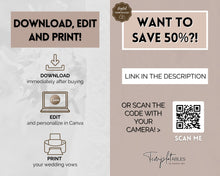 Load image into Gallery viewer, His and Hers Wedding Vows Wall Art Print | Includes First Anniversary Gift, Paper Anniversary, EDITABLE Wedding Vows Template &amp; Vow Book Booklet
