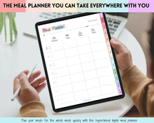 Load image into Gallery viewer, Digital GoodNotes Meal Planner | Colorful iPad Weekly Meal Plan, Grocery List &amp; More | Pastel Rainbow
