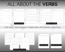 Load image into Gallery viewer, Printable Language Learning Planner | Language Learning Bundle to Study Korean, Japanese, Spanish, French &amp; English | Language Templates, Trackers, Notebook &amp; Student Vocab Workbook | Mono

