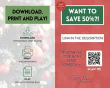 Load image into Gallery viewer, Christmas 5-Second Game | 99 Printable Cards for Festive Fun | Printable Christmas Party Game for Adults, Kids, and Family Holiday Parties
