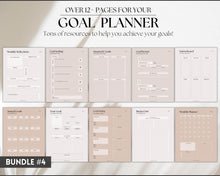 Load image into Gallery viewer, Ultimate ADHD Planner Bundle | Printable ADHD Neurodivergent Daily Life Planner, Fitness, Goal, Finances &amp; Budget, Self Care Planner | Lux
