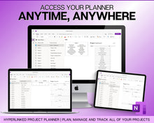 Load image into Gallery viewer, OneNote Project Planner! Includes Project Tracker, Project Management, Digital Planner, Work Schedule, Business, One Note Template, Gantt &amp; Plan
