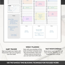 Load image into Gallery viewer, Weekly &amp; Hourly Planner Organizer | Weekly Schedule, To Do List, Productivity Planner &amp; Time Management | A5 Mono
