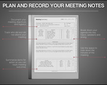 Load image into Gallery viewer, ESSENTIALS template pack for the reMarkable 2 | 2026 Daily Planner, Digital To Do List, Meeting Minutes, Meeting Notes, Journal &amp; Notebook
