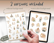 Load image into Gallery viewer, That Girl Aesthetic DIGITAL STICKERS | Digital Planner Sticker Pack for iPad &amp; GoodNotes | Boho Watercolor
