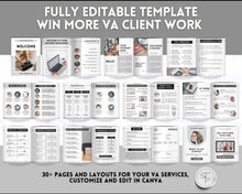 Load image into Gallery viewer, Editable Virtual Assistant Welcome Packet for VAs | Includes VA Client Onboarding, Business Plan, Invoice Price List, Social Media Manager, contract &amp; eBook Portfolio
