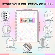 Load image into Gallery viewer, Recipe Notebook &amp; Family Cookbook: Blank Recipe Book to Create and Organize Your Own Personalized Recipe Collection | A4 Mono
