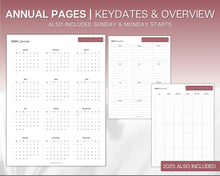 Load image into Gallery viewer, 2024 Dated Printable Planner | Daily, Weekly, Monthly Pages, Calendar, To Do List Printable Inserts
