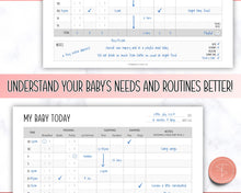 Load image into Gallery viewer, Printable Baby Daily Log | Includes Baby Care Log, Baby Tracker, Baby Journal, Bonus Baby Schedule, Printable Infant Daily Log for Newborn |Pumping, Nanny &amp; Feeding
