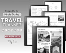 Load image into Gallery viewer, Digital Travel Planner for Kindle Scribe | Travel Journal with travel itinerary, trip templates, vacation diary, packing list &amp; planner for the Kindle Scribe
