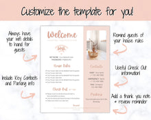 Load image into Gallery viewer, 1 Page Airbnb Welcome Poster Template, Wifi Password Sign Printable, Welcome Book, House Rules, Host, Vacation Rental, Check Out Instruction | Apricot

