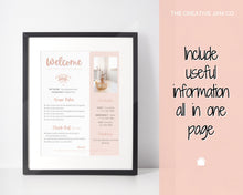Load image into Gallery viewer, 1 Page Airbnb Welcome Poster Template, Wifi Password Sign Printable, Welcome Book, House Rules, Host, Vacation Rental, Check Out Instruction | Apricot
