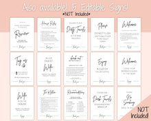 Load image into Gallery viewer, 1 Page Airbnb Welcome Poster Template, Wifi Password Sign Printable, Welcome Book, House Rules, Host, Vacation Rental, Check Out Instruction | Day
