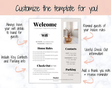 Load image into Gallery viewer, 1 Page Airbnb Welcome Poster Template, Wifi Password Sign Printable, Welcome Book, House Rules, Host, Vacation Rental, Check Out Instruction | Play
