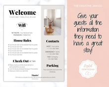 Load image into Gallery viewer, 1 Page Airbnb Welcome Poster Template, Wifi Password Sign Printable, Welcome Book, House Rules, Host, Vacation Rental, Check Out Instruction | Play
