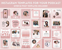 Load image into Gallery viewer, 100+ Podcast Instagram Templates! Canva Template Pack. Instagram Square Posts &amp; Stories, Story, Podcasters Podcasting Social Media BUNDLE | Pink
