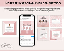 Load image into Gallery viewer, 100+ Podcast Instagram Templates! Canva Template Pack. Instagram Square Posts &amp; Stories, Story, Podcasters Podcasting Social Media BUNDLE | Pink
